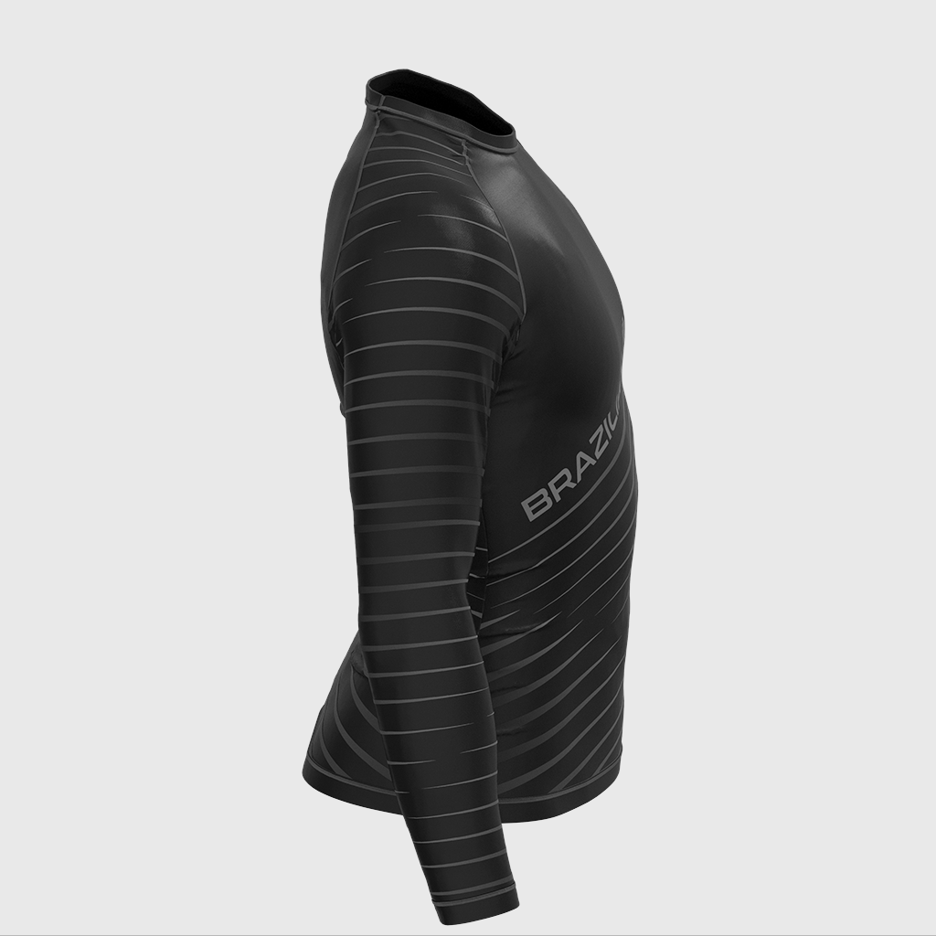 BLACK RANK BASIC BJJ GRAPPLING MEN RASH GUARD