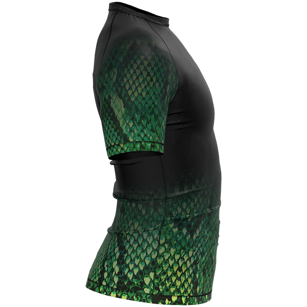 GREEN PYTHON BEAST MMA MEN SHORTSLEEVE RASH GUARD