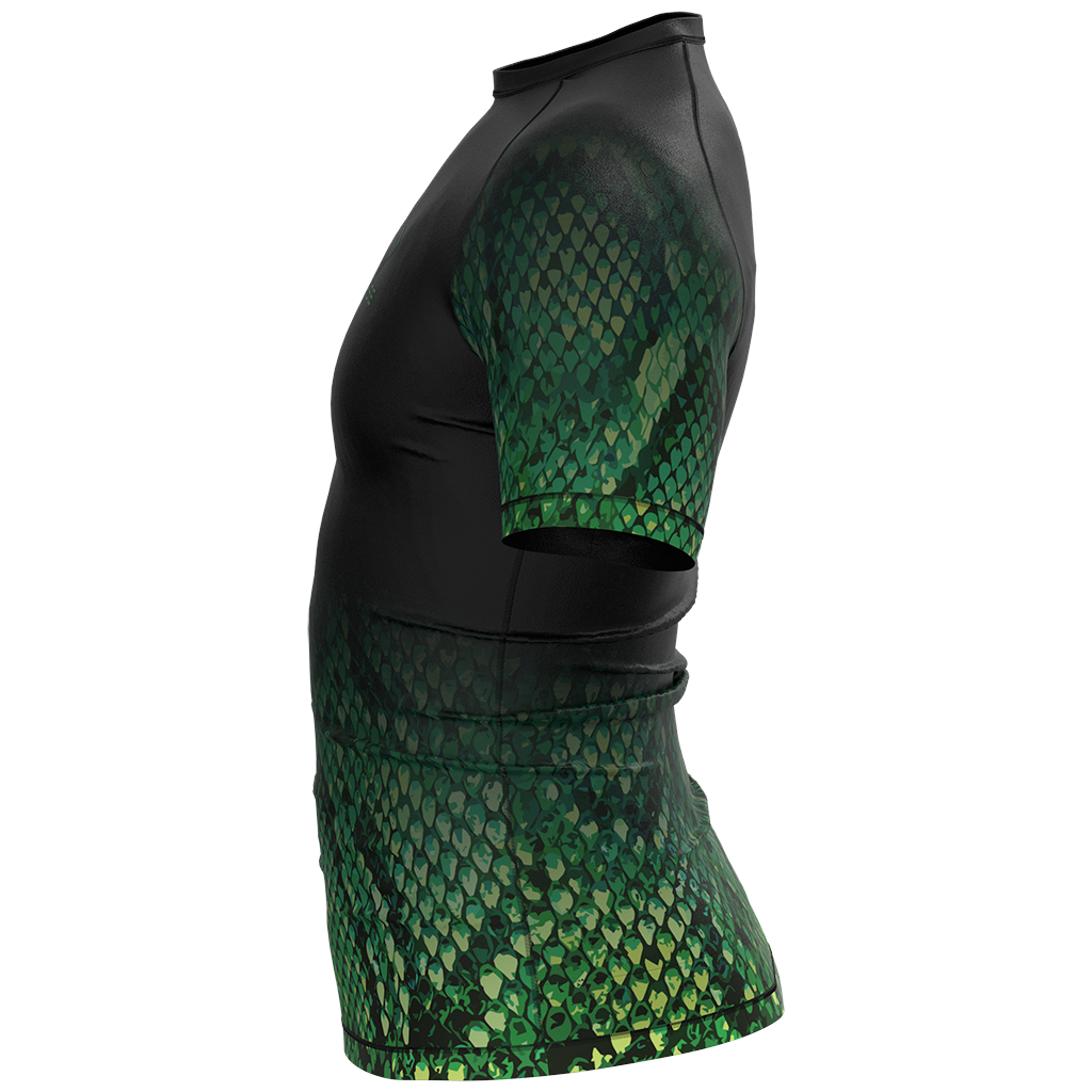 GREEN PYTHON BEAST MMA MEN SHORTSLEEVE RASH GUARD