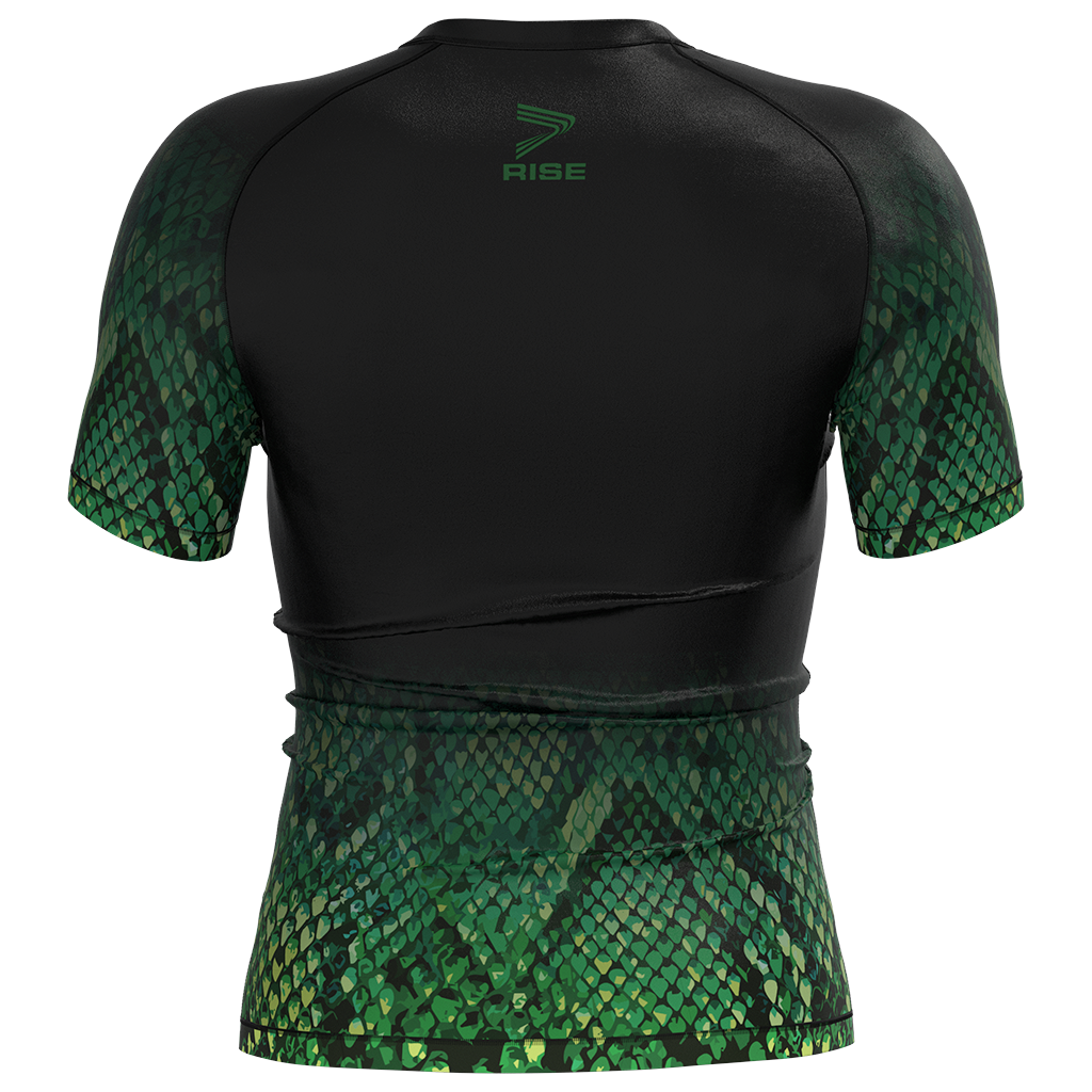 GREEN PYTHON BEAST MMA MEN SHORTSLEEVE RASH GUARD