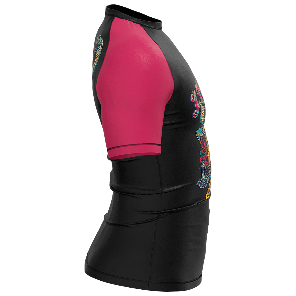 SKULL WARRIOR MEN MMA SHORT SLEEVE RASH GUARD