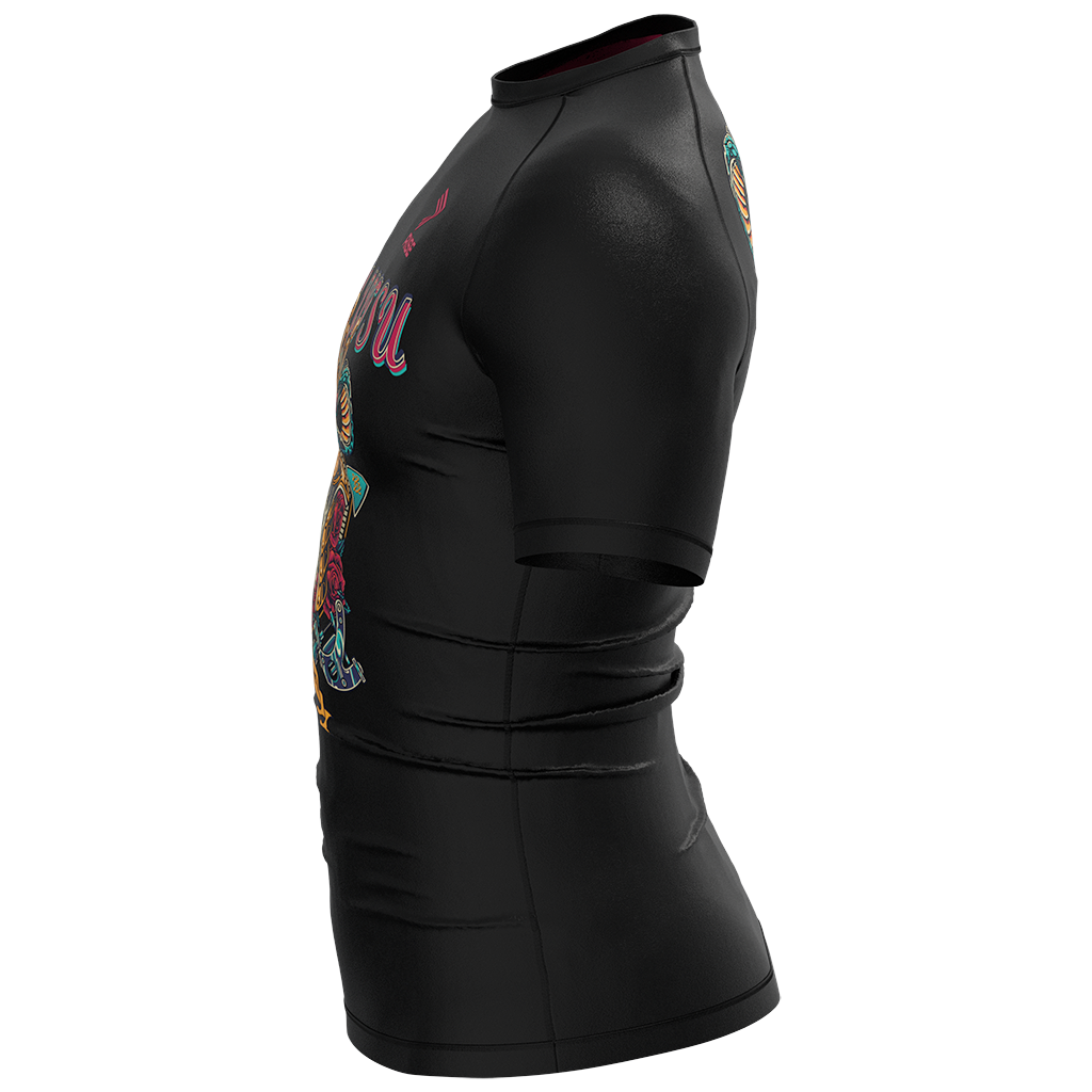 SKULL WARRIOR MEN MMA SHORT SLEEVE RASH GUARD