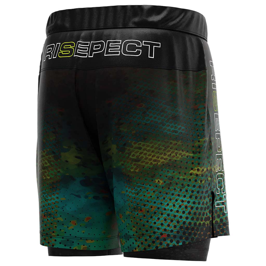 
                FOREST CAMO TRAINING MMA BJJ DOUBLE LAYER SHORTS