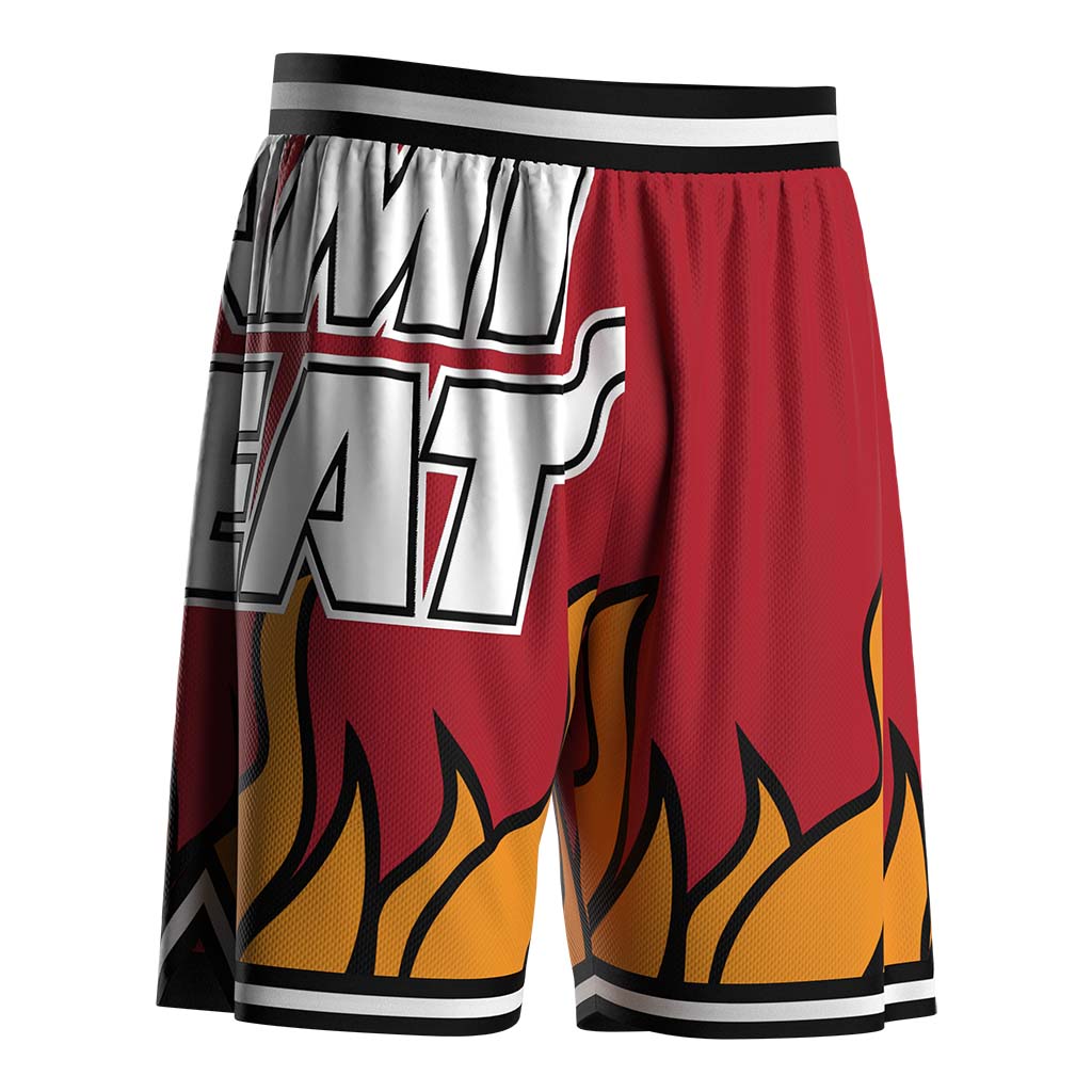 Premium Retro Miami Heat Basketball Shorts Street Wear Hypebeast