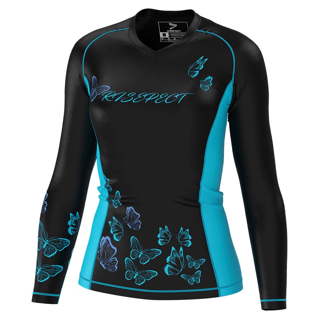 
                BUTTERFLY SUBLIMATED WOMENS LONG SLEEVE ACADEMY COMPRESSION SHIRT