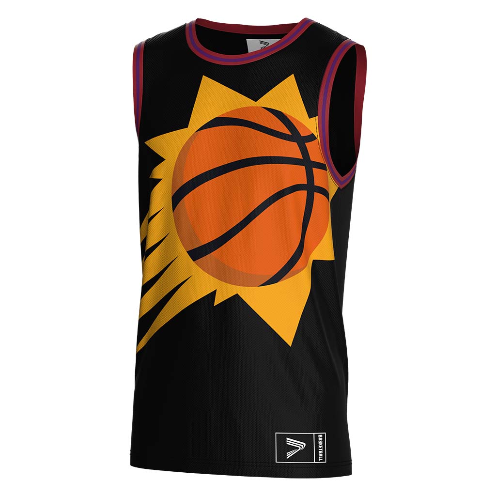
                Retro throwback custom design basket ball full sublimated custom logo phoenixs suns jersey