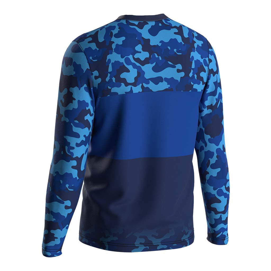 
                dark blue camouflage long sleeves fishing shirt 
