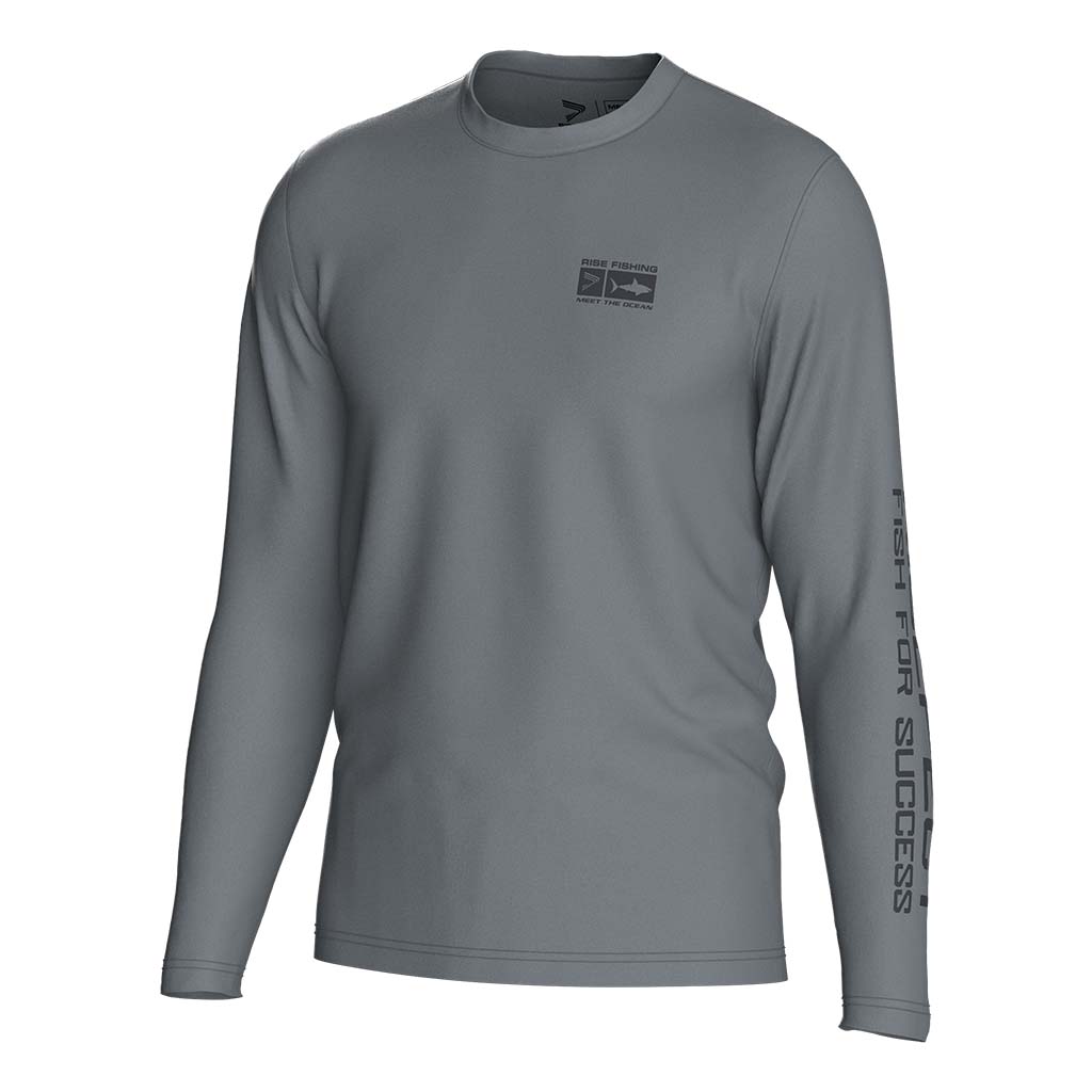 
                Dark gray with words long sleeves fishing shirt 