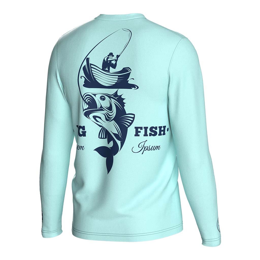 
                Catch big fish blue-green long sleeves fishing shirt 
