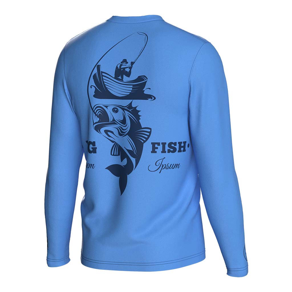 
                Catch big fish blue long sleeves fishing shirt
