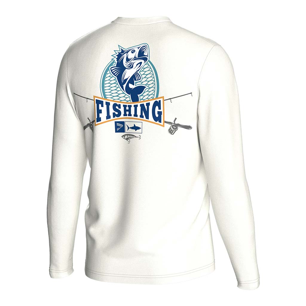 
                white fishing rod long sleeves fishing shirt 