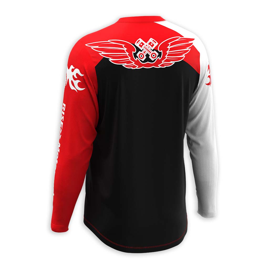 
                Race flag motorcycle suit