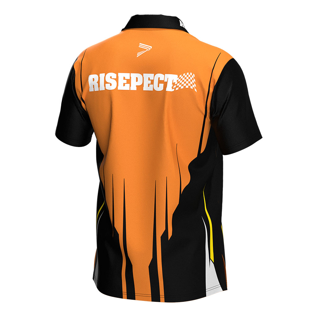 
                Motorcycle Shirt Risepect Full Button Orange