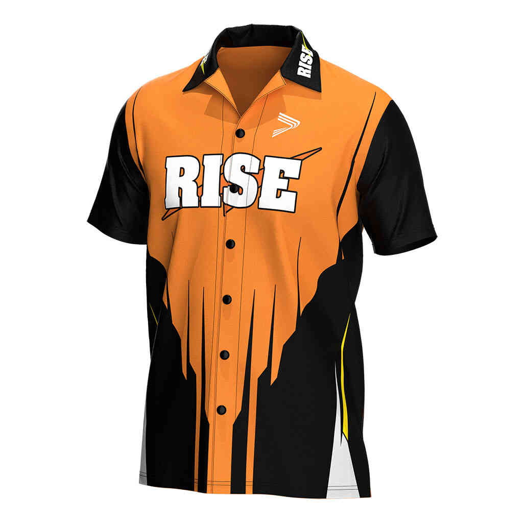 
                Motorcycle Shirt Risepect Full Button Orange