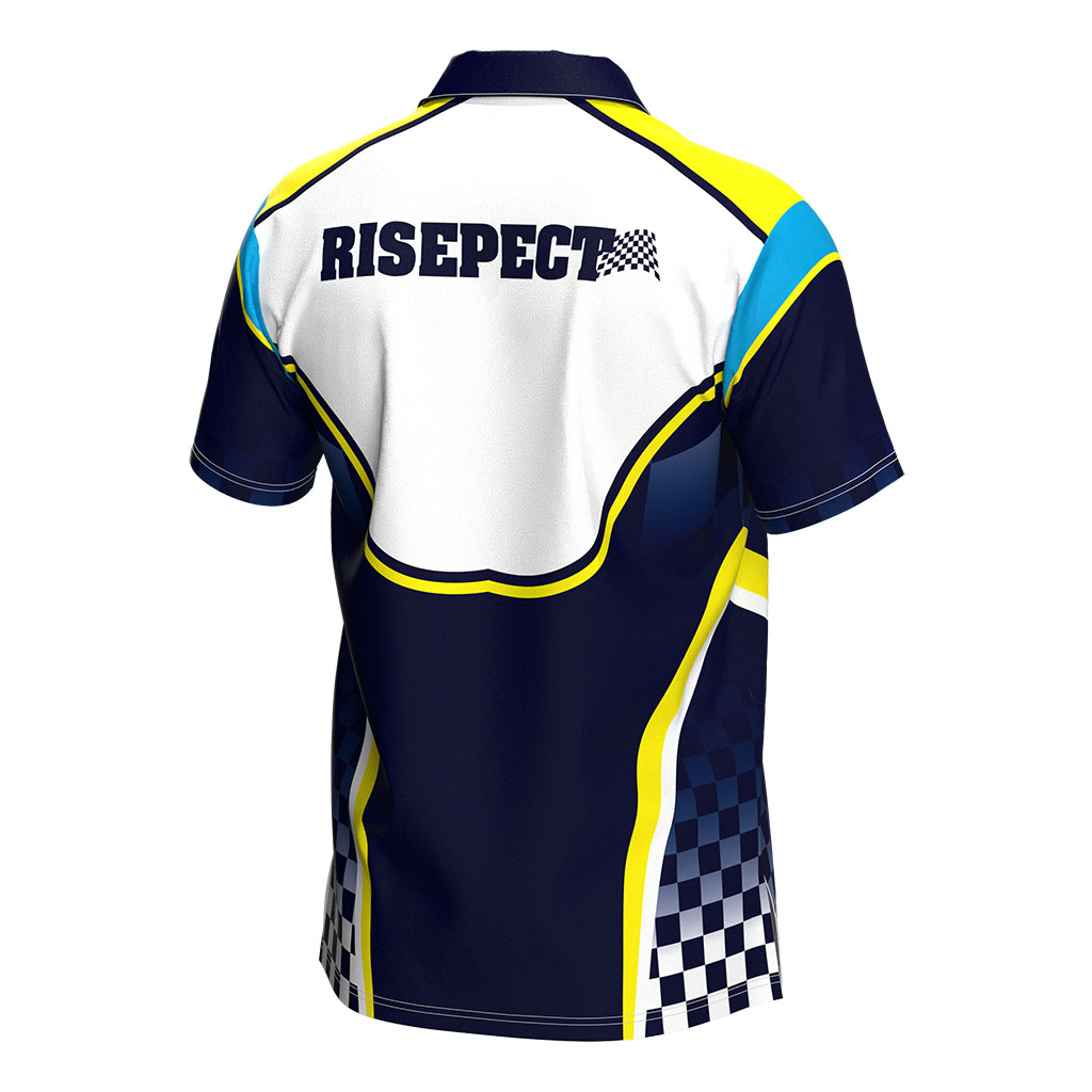 
                Motorcycle Shirt Risepect Full Button Blue