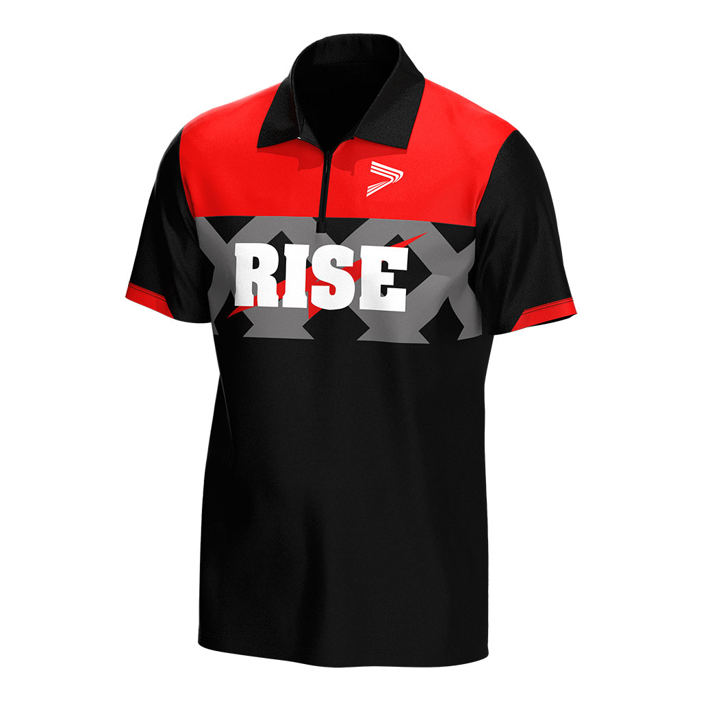 
                Motorcycle Shirt Rise 1/4 zipper Lightning Red