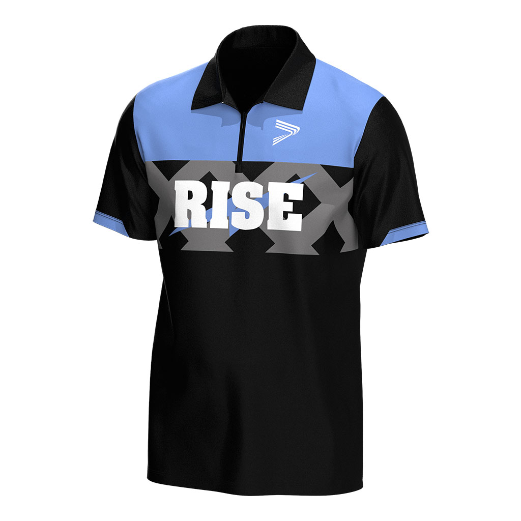 
                Motorcycle Shirt Rise 1/4 zipper Lightning light blue