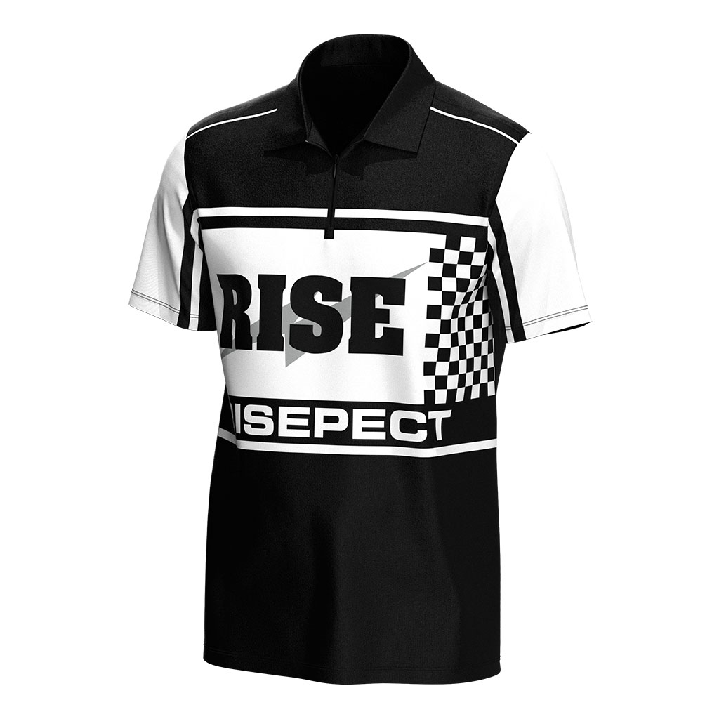 
                Motorcycle Shirt Rise 1/4 zipper black and white plaid