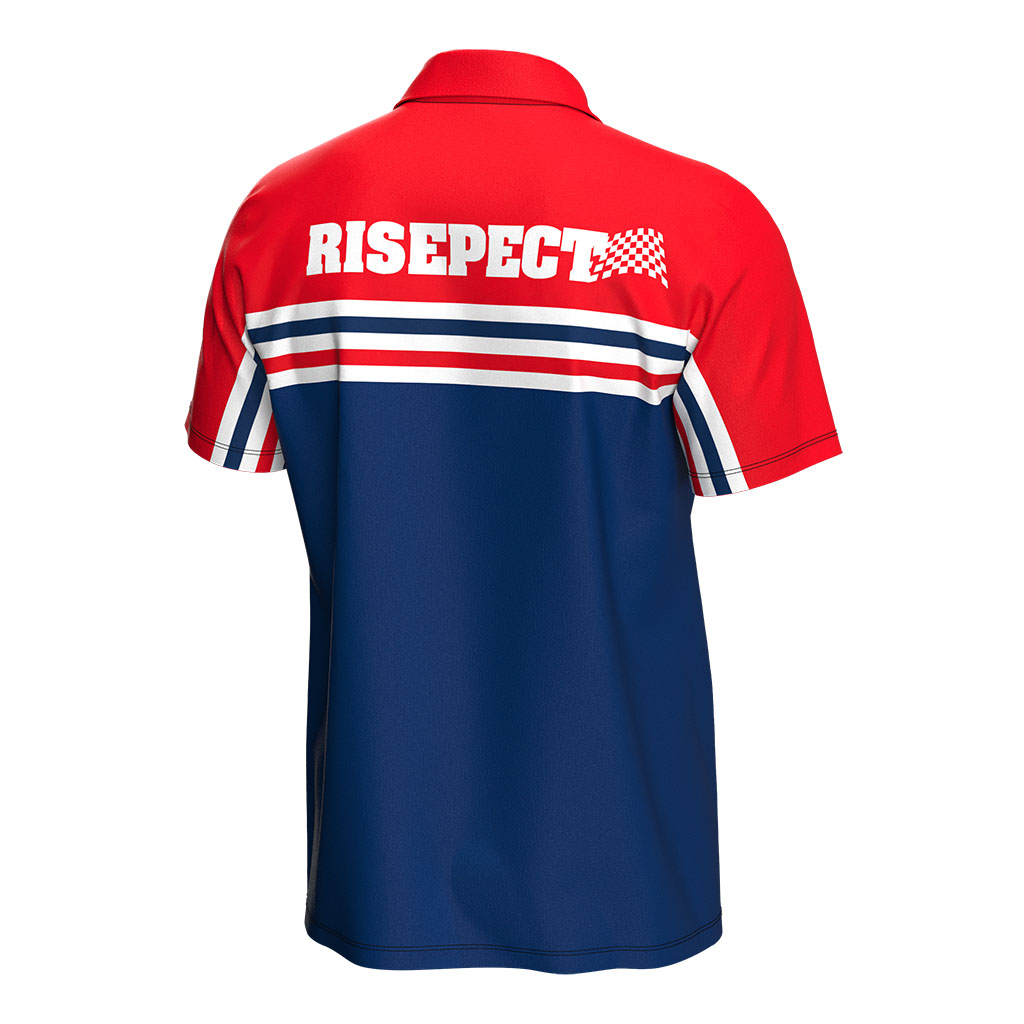 
                Motorcycle Shirt Risepect 1/4 zipper Red Blue