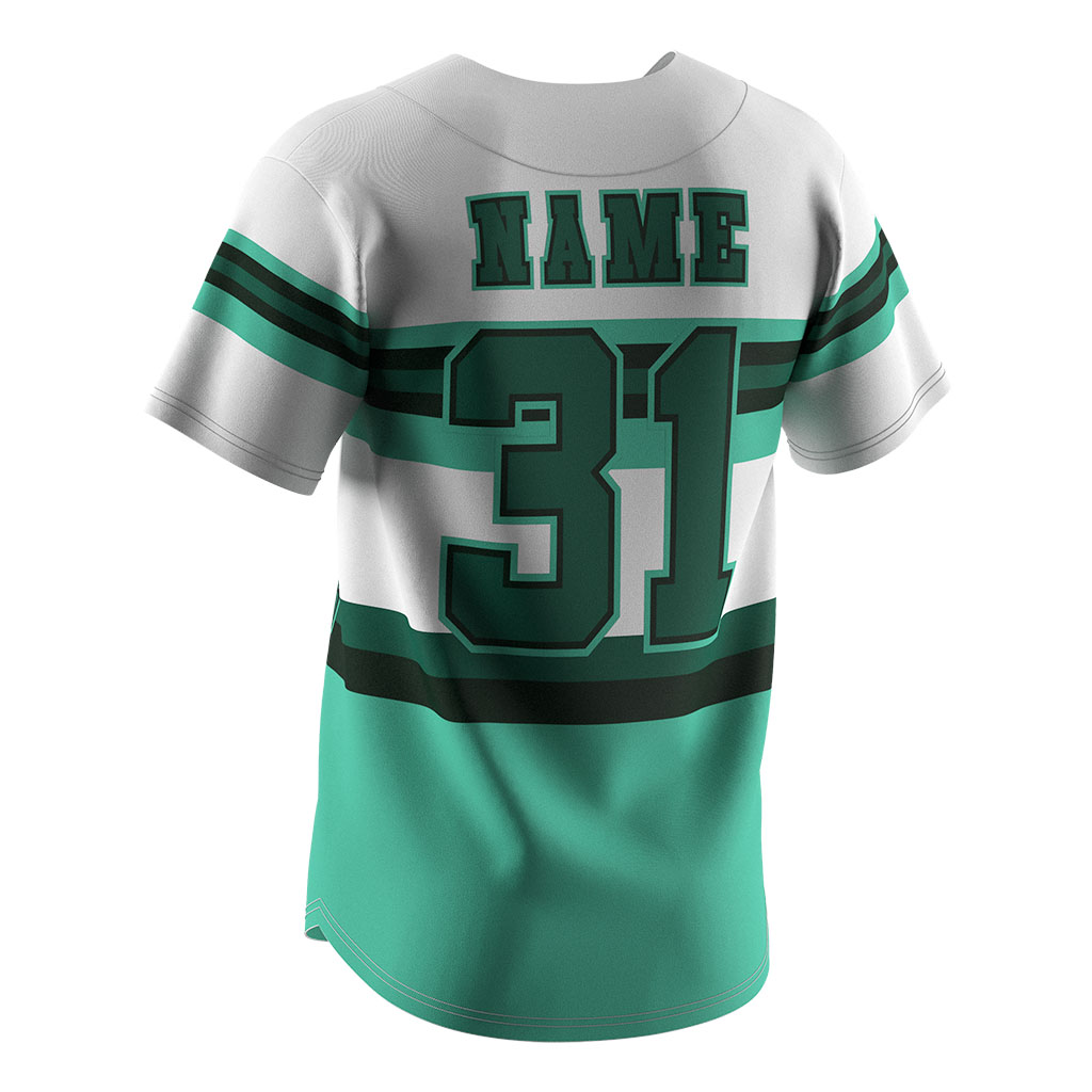 
                custom logo green baseball jersey