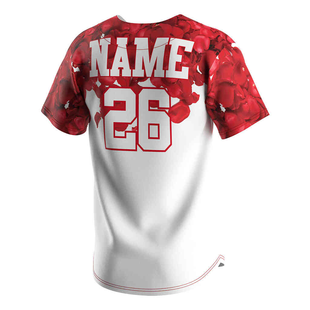 
                custom rose White baseball jersey