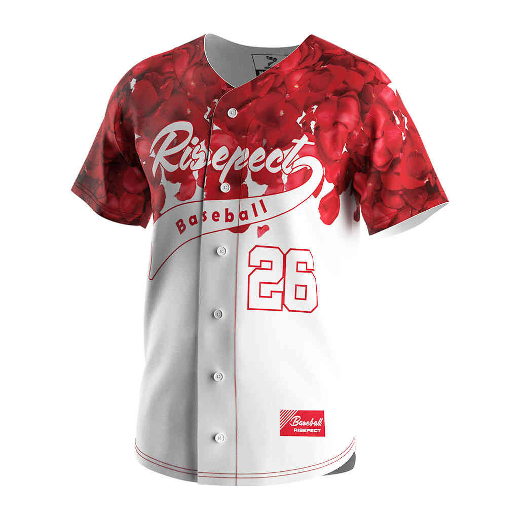 
                custom rose White baseball jersey