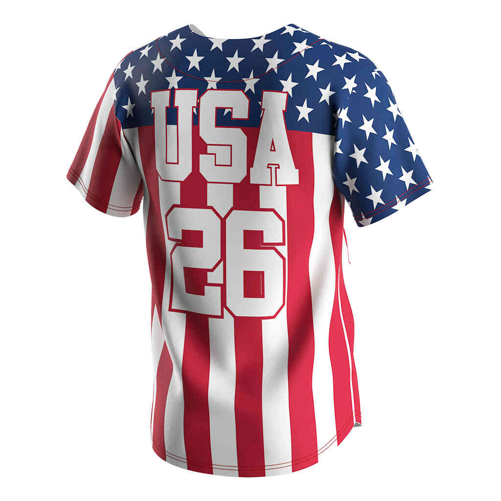 
                custom USA national flag baseball jersey