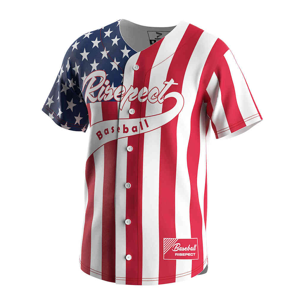 
                custom USA national flag baseball jersey