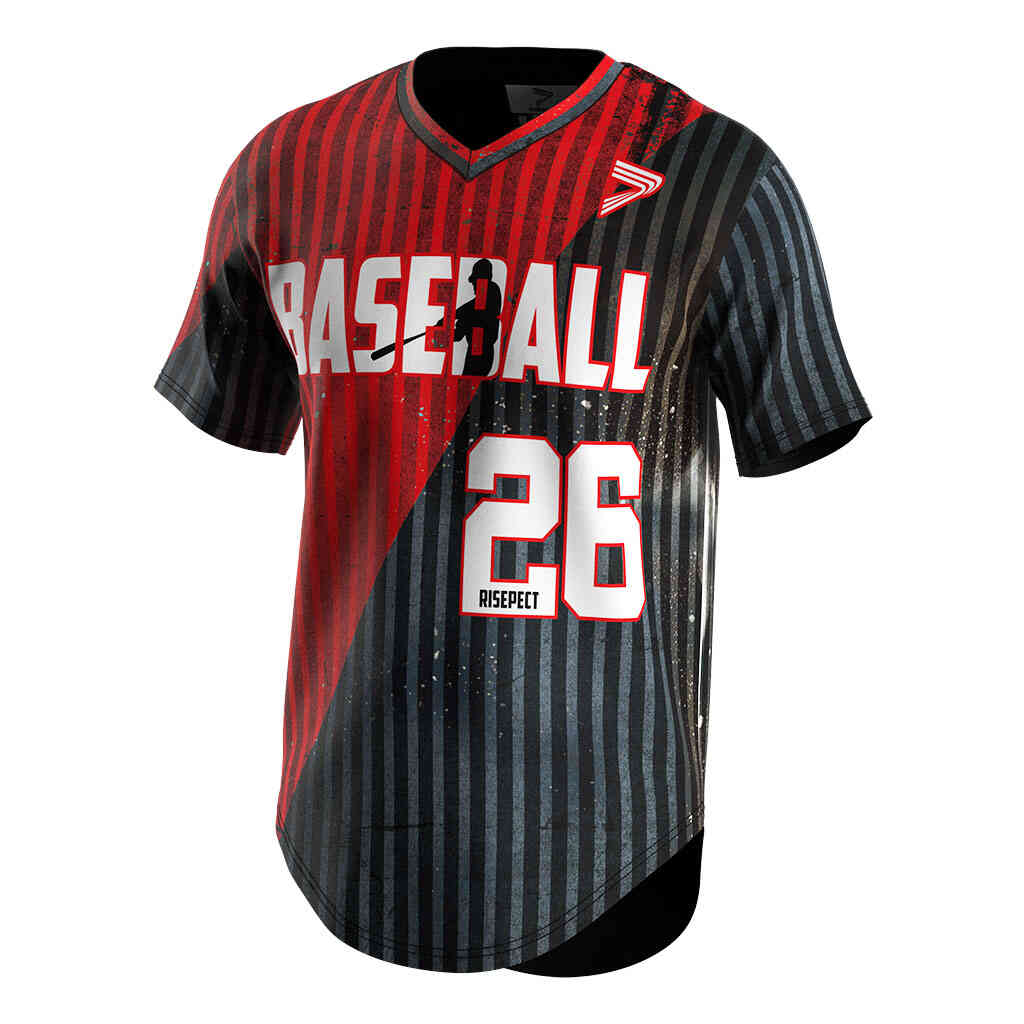 
                 Color Uniform Red And Black Jersey Baseball Shirt Polyester 