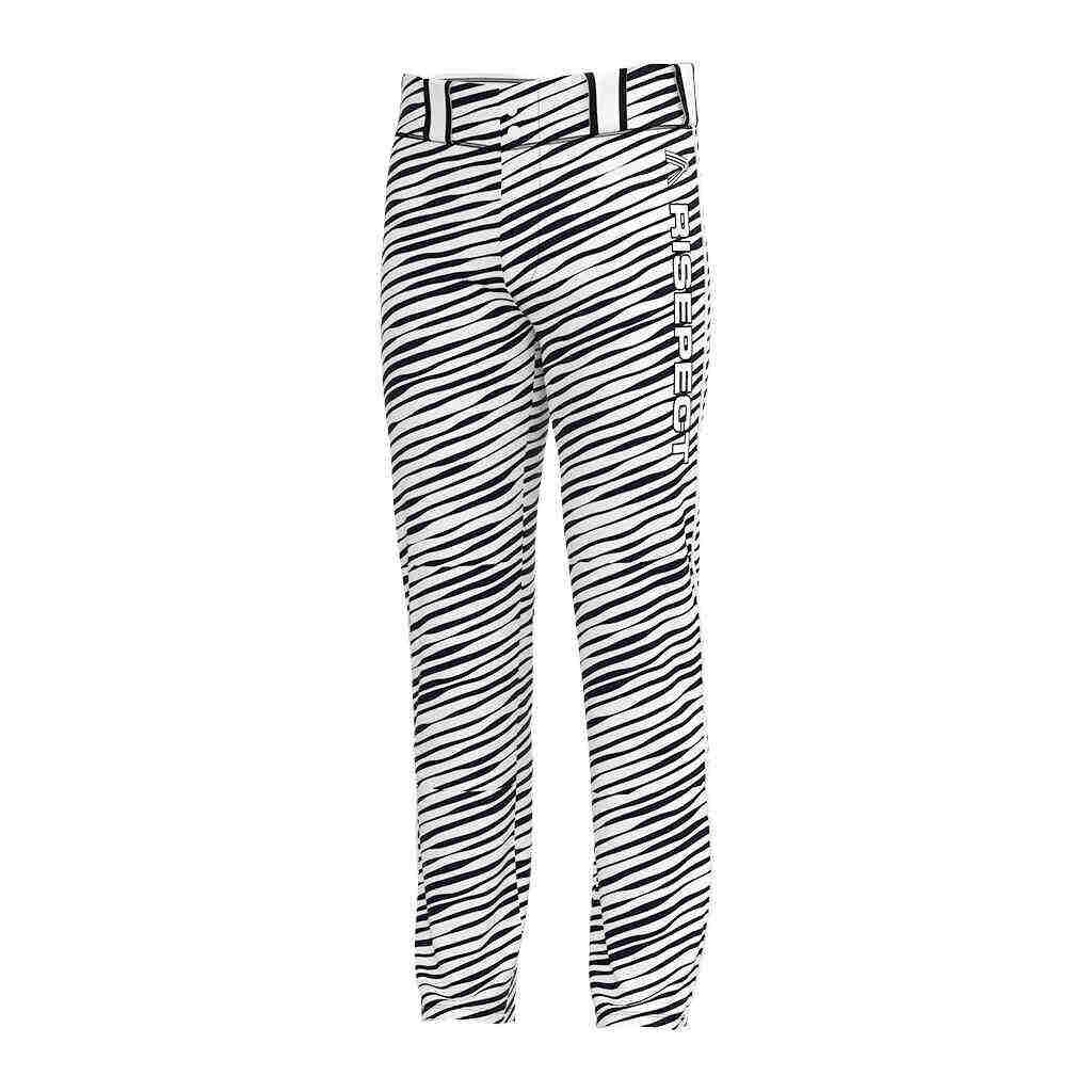 Badger Sports Baseball Pant With Built-in Belt - Black/White Color For Baseball Players