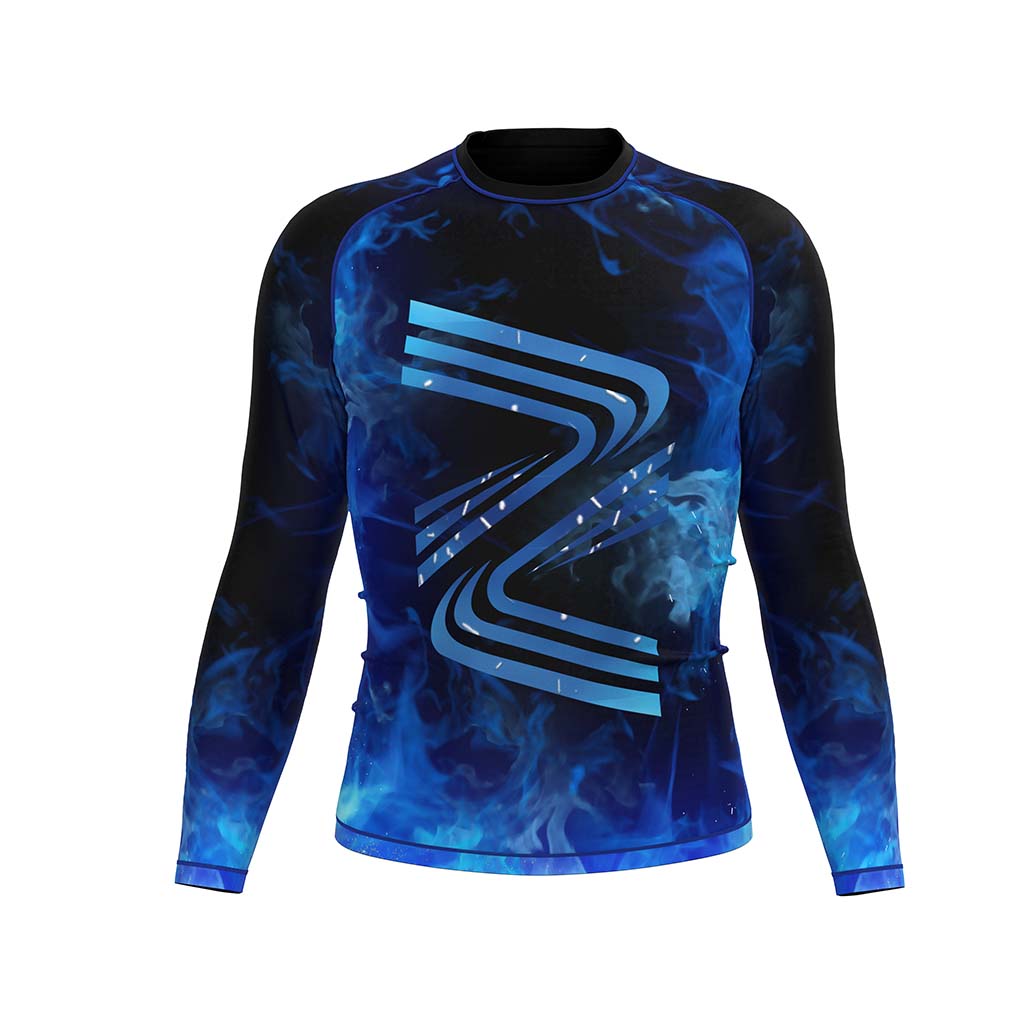 
                Blue long sleeve wholesale bjj girls kids rash guard