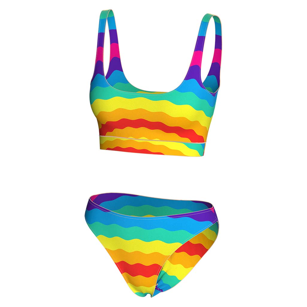 
                Colorful sexy photo rainbow colors changing bikini