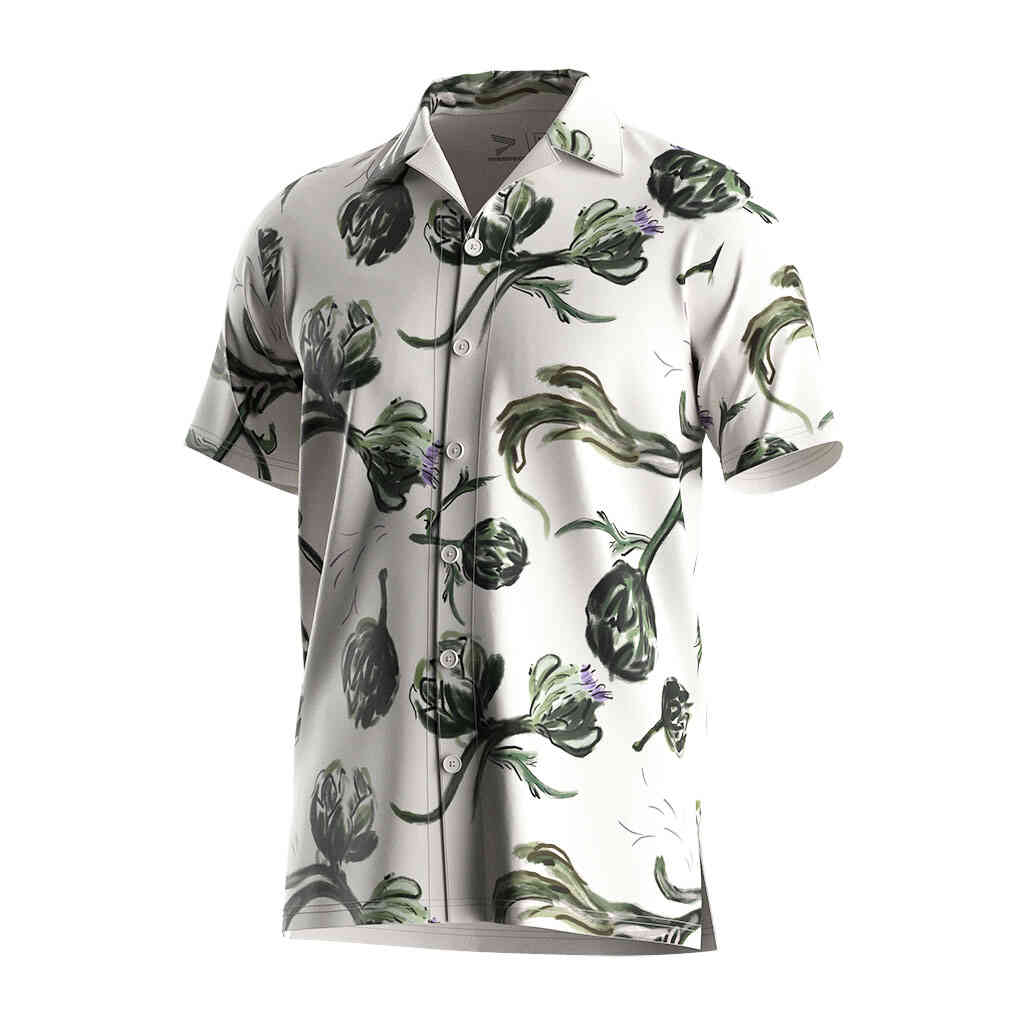 
                Men White Beach Wear Hawaiian Shirt