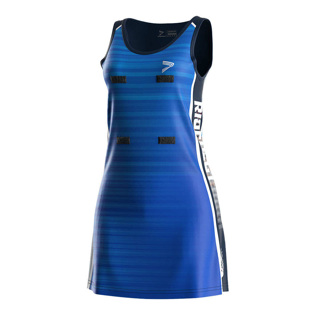blue netball dresses Twinkling Night Glitter Midi Dress