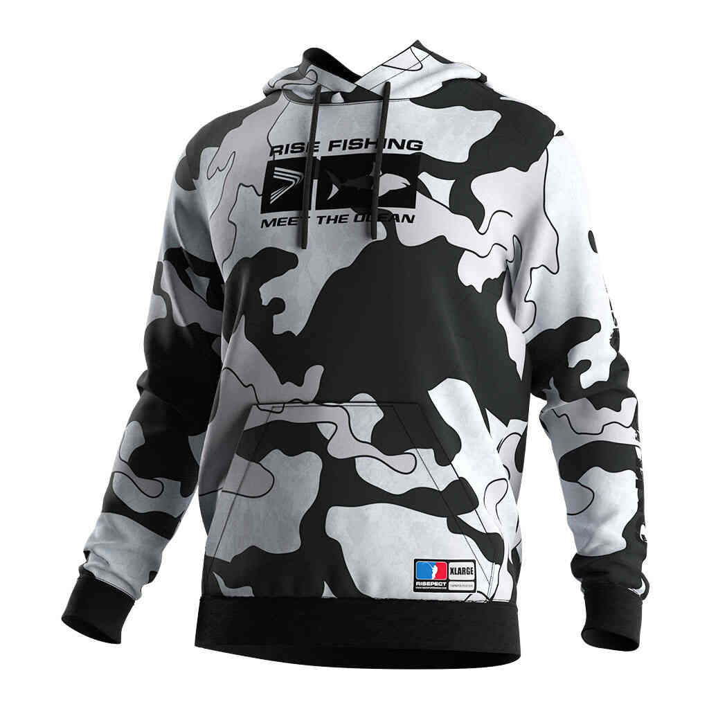 Camouflage Pullover Hoodie Black-white