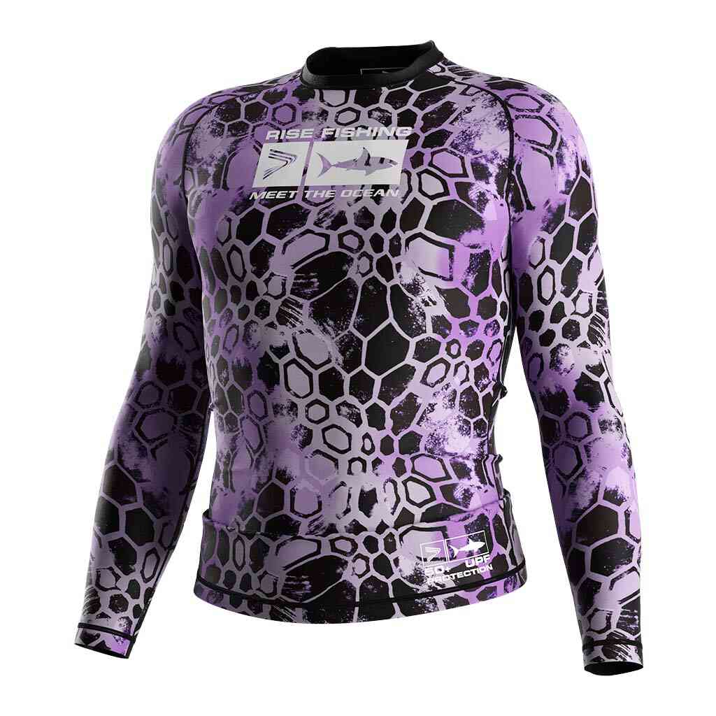 Womens Camo Purple Fishing Sun Shirt