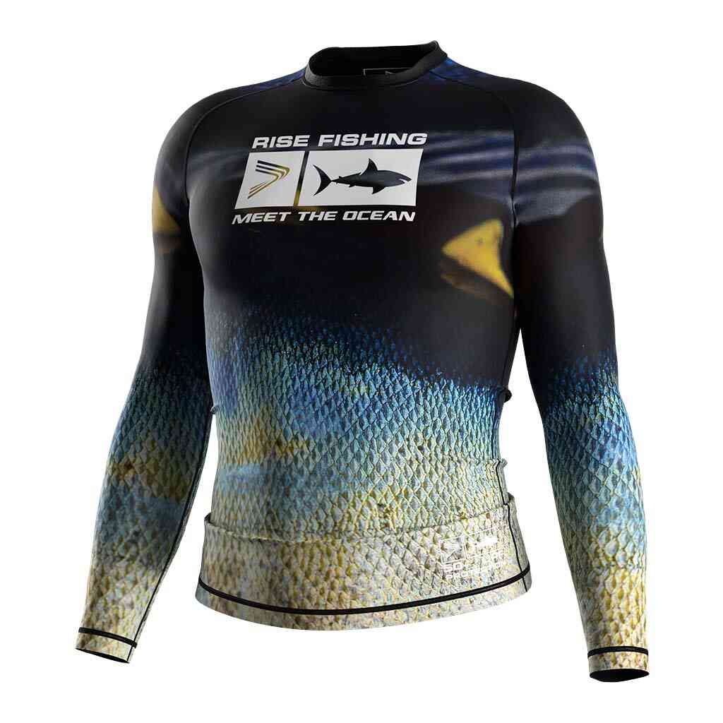 
                Blue Surf Rash Guard Custom Uv Protection Fishing Shirts