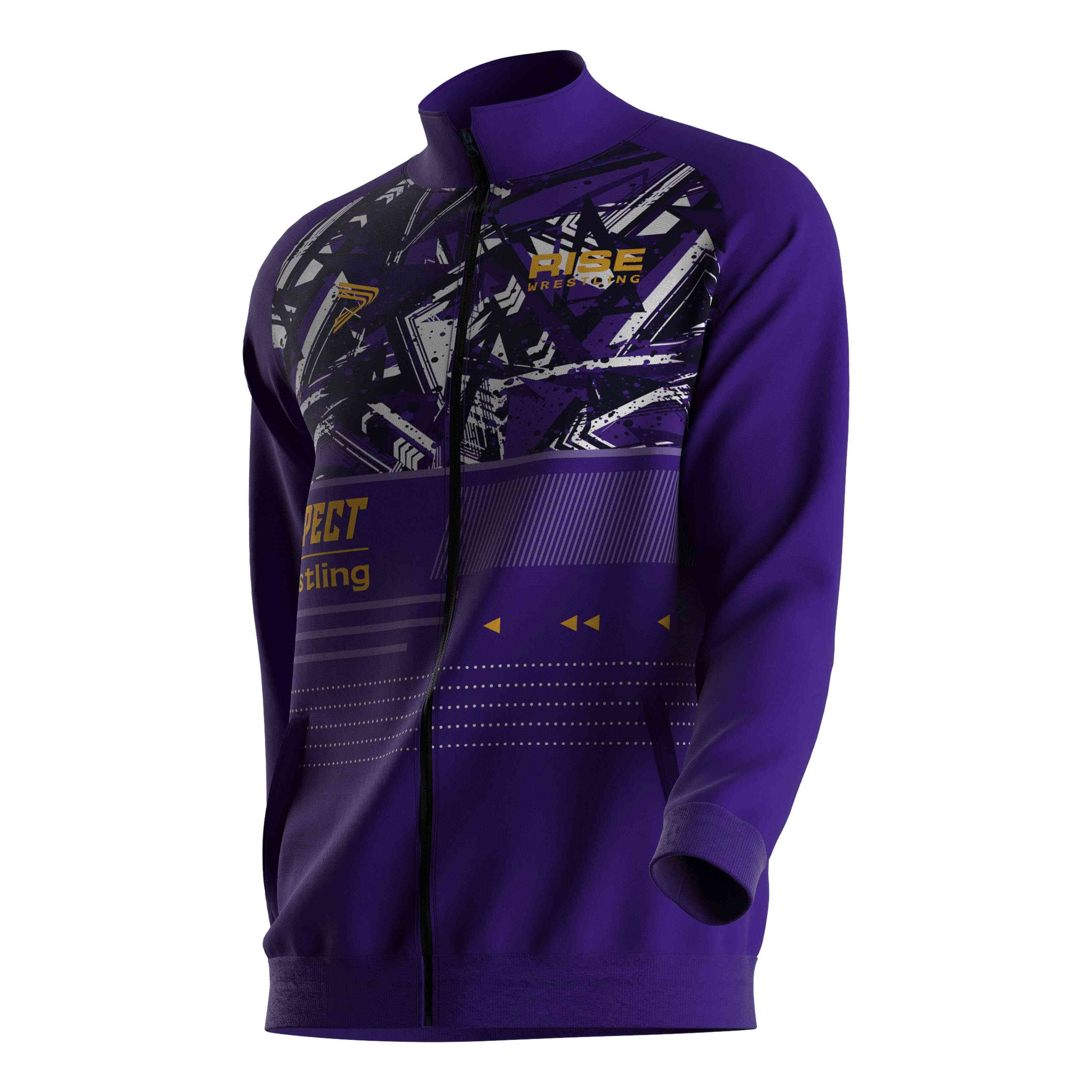 
                wrestling running sport sweat shirt custom zip up jacket manufactured