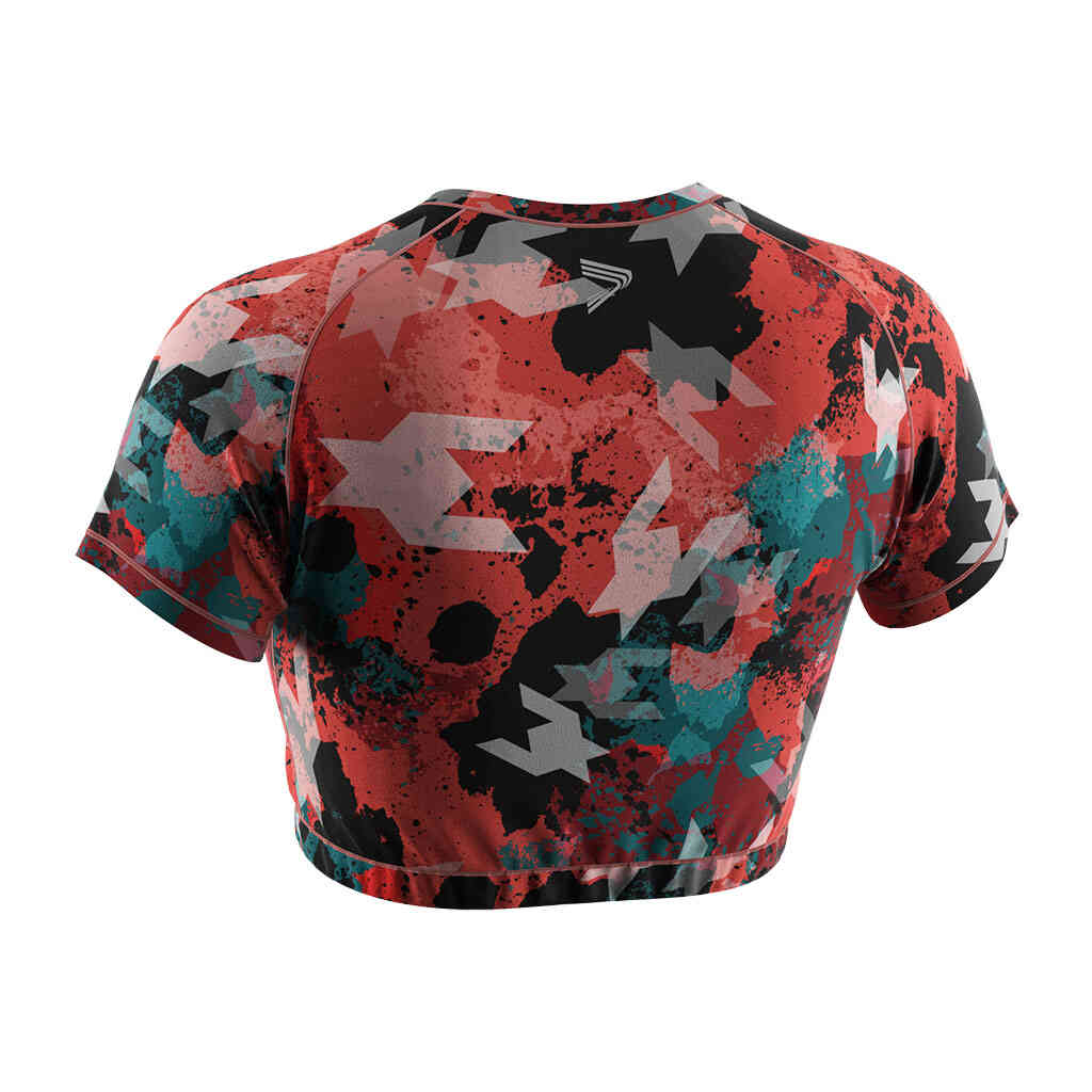 
                Gym Crop Top Short Sleeve Half High Collar Bottoming Shirt For Women