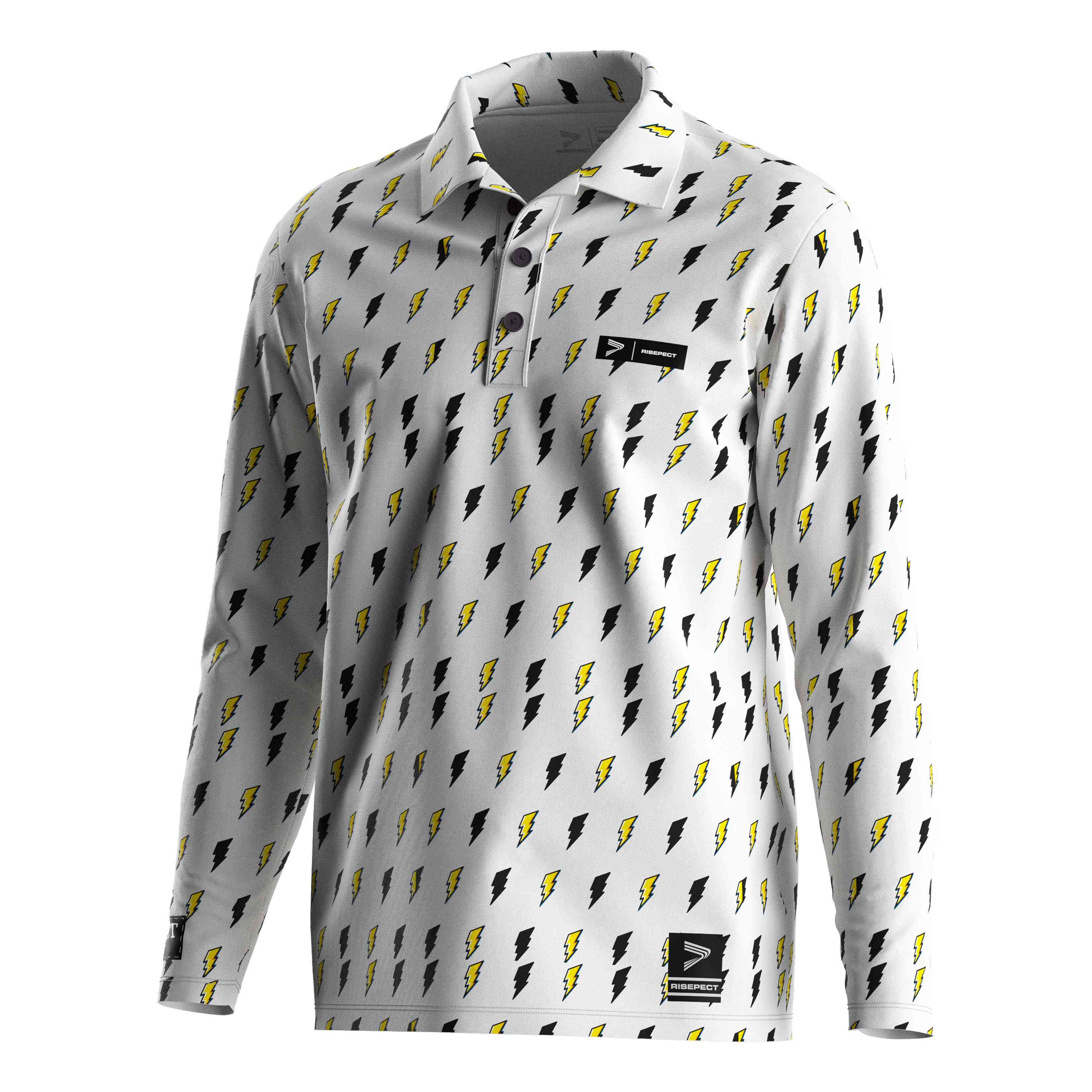 Icon Print Golf Long Sleeve Button Polo