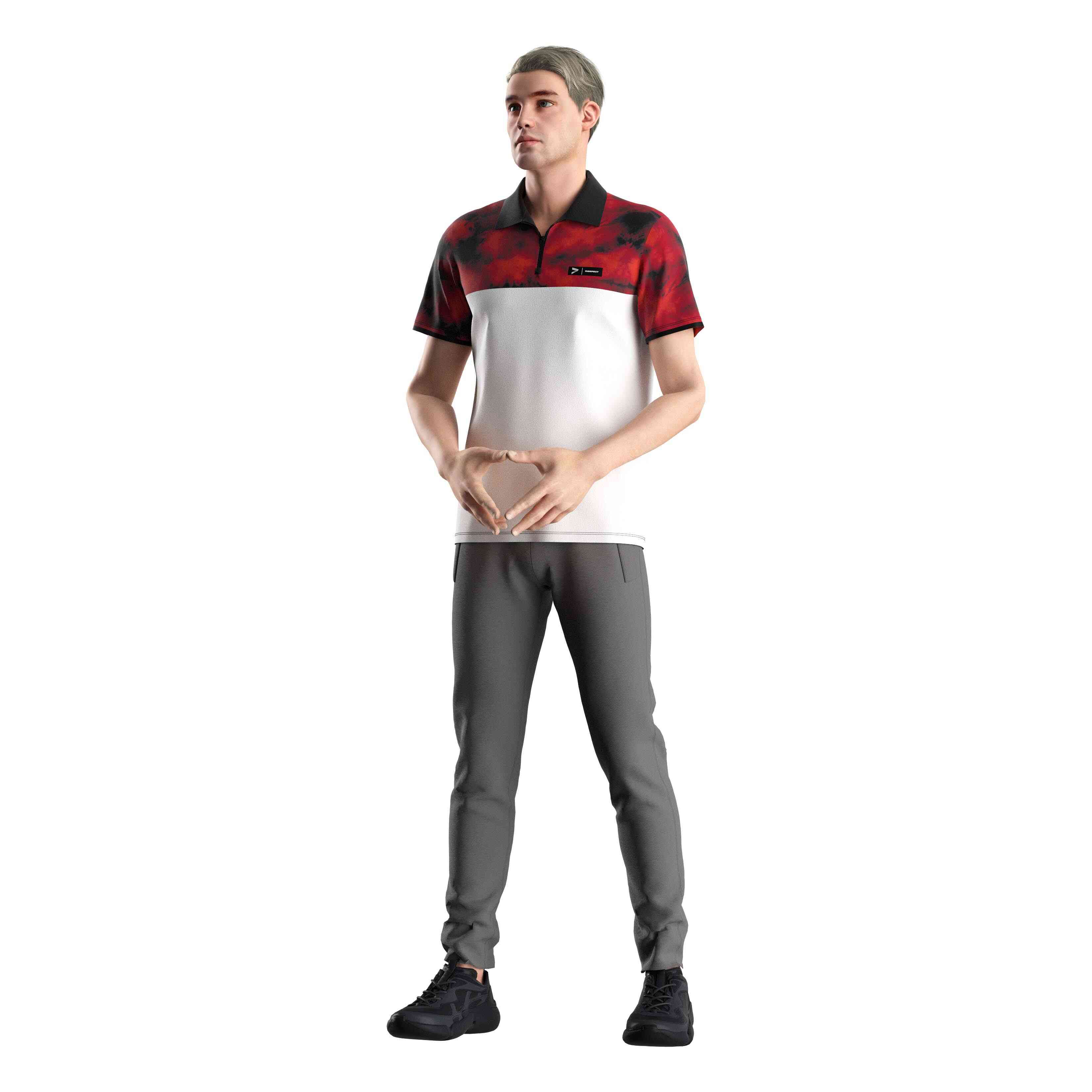 Two Colors Red Golf Polo