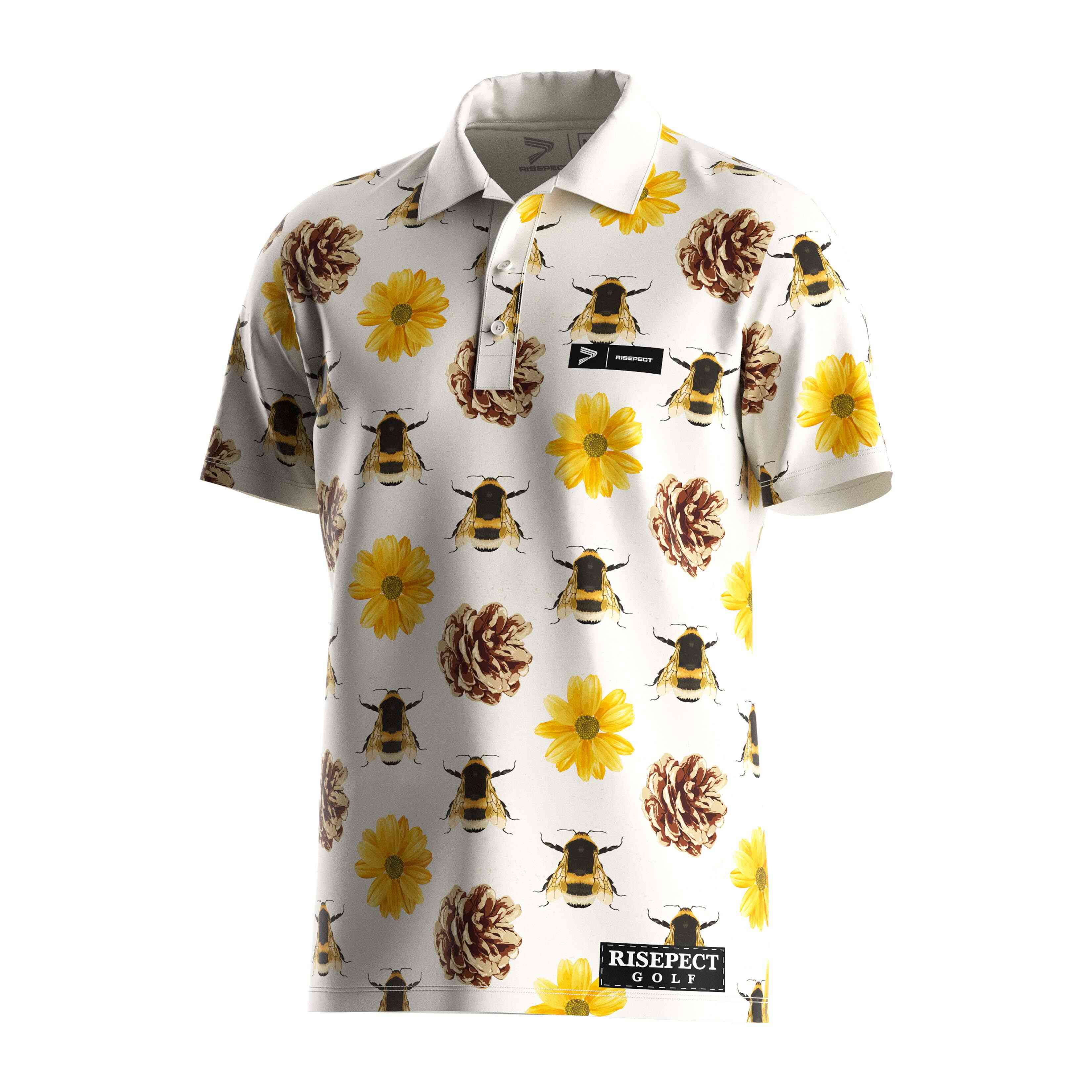 
                Man T-Shirt Long Sleeve Button Down Golf Polo Shirt Polyester