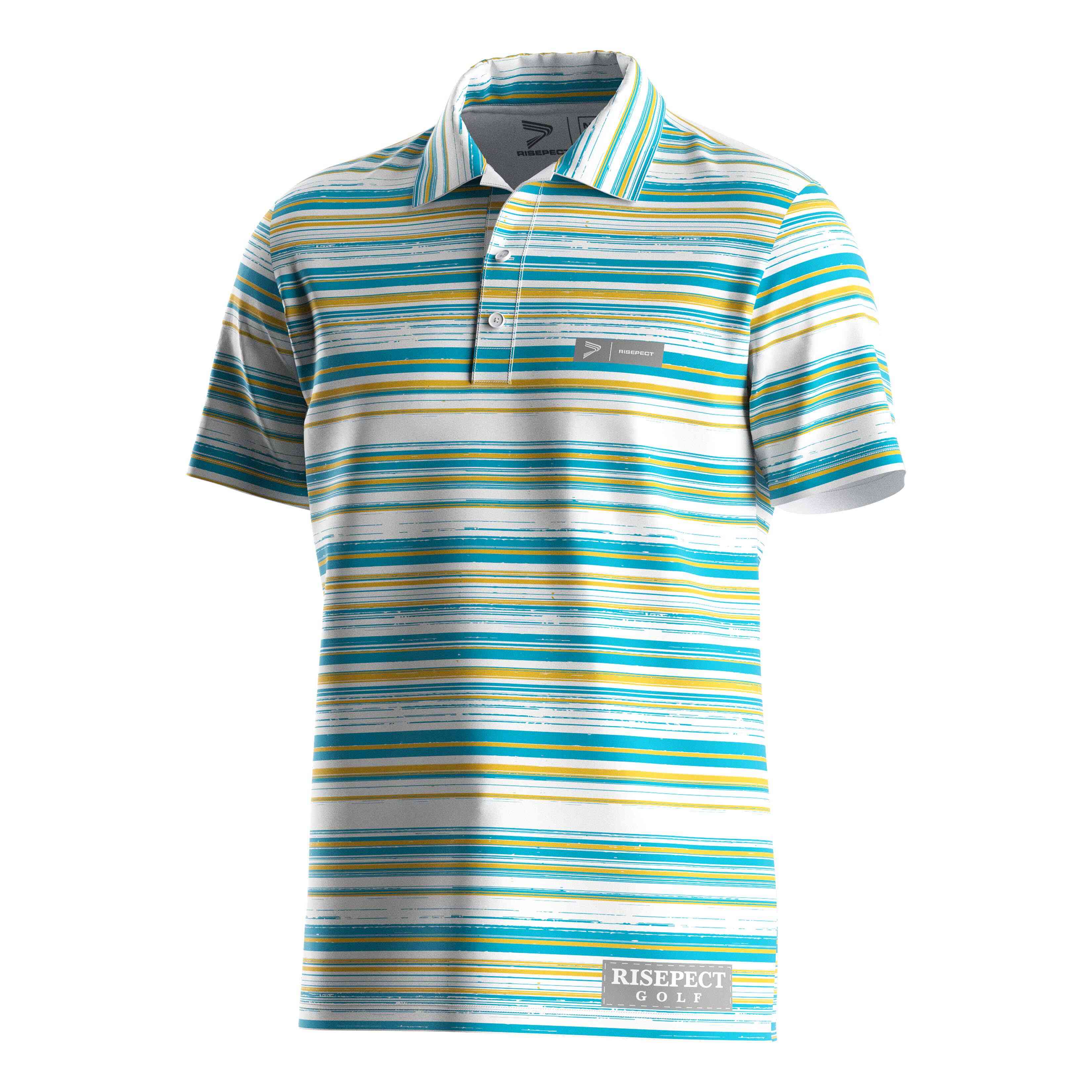 
                Designer Men 3/4 Collar Button-Down Long Sleeve Golf Polo Shirt