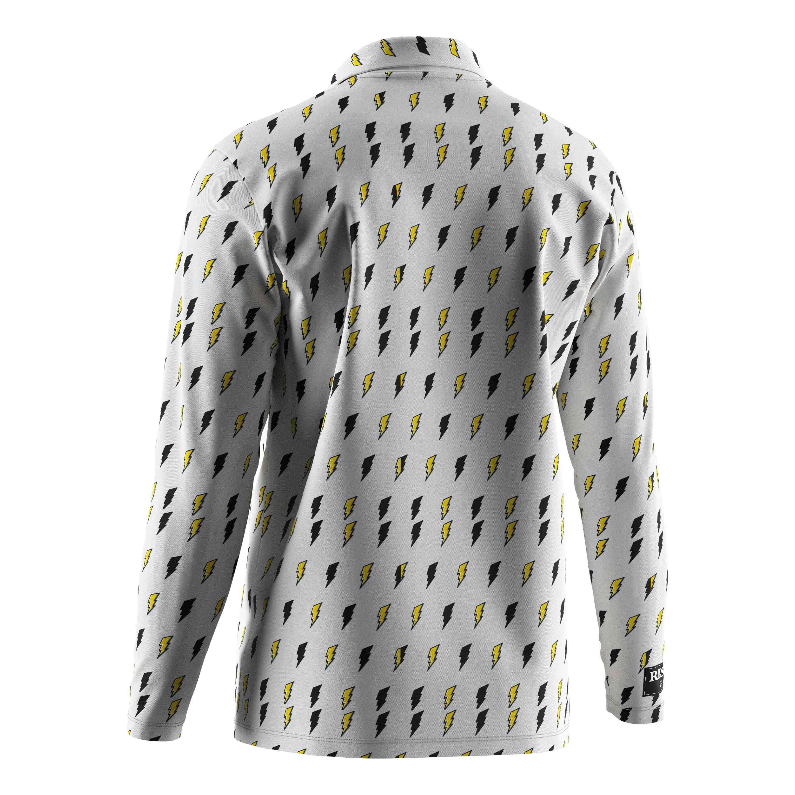 
                Men'S Striped Collar Long Sleeves Mens Cool Quick Dry Shirt Golf Polo Shirts Curved Hem