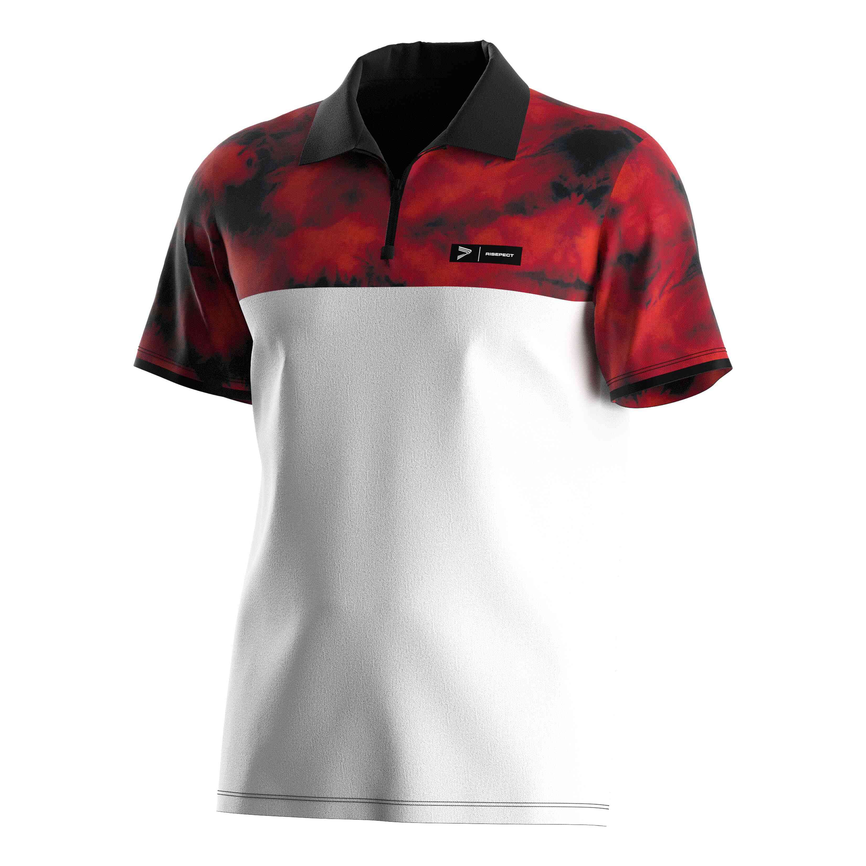 
                Male Polyester Shirts With Pocket Zip Polo Shirt