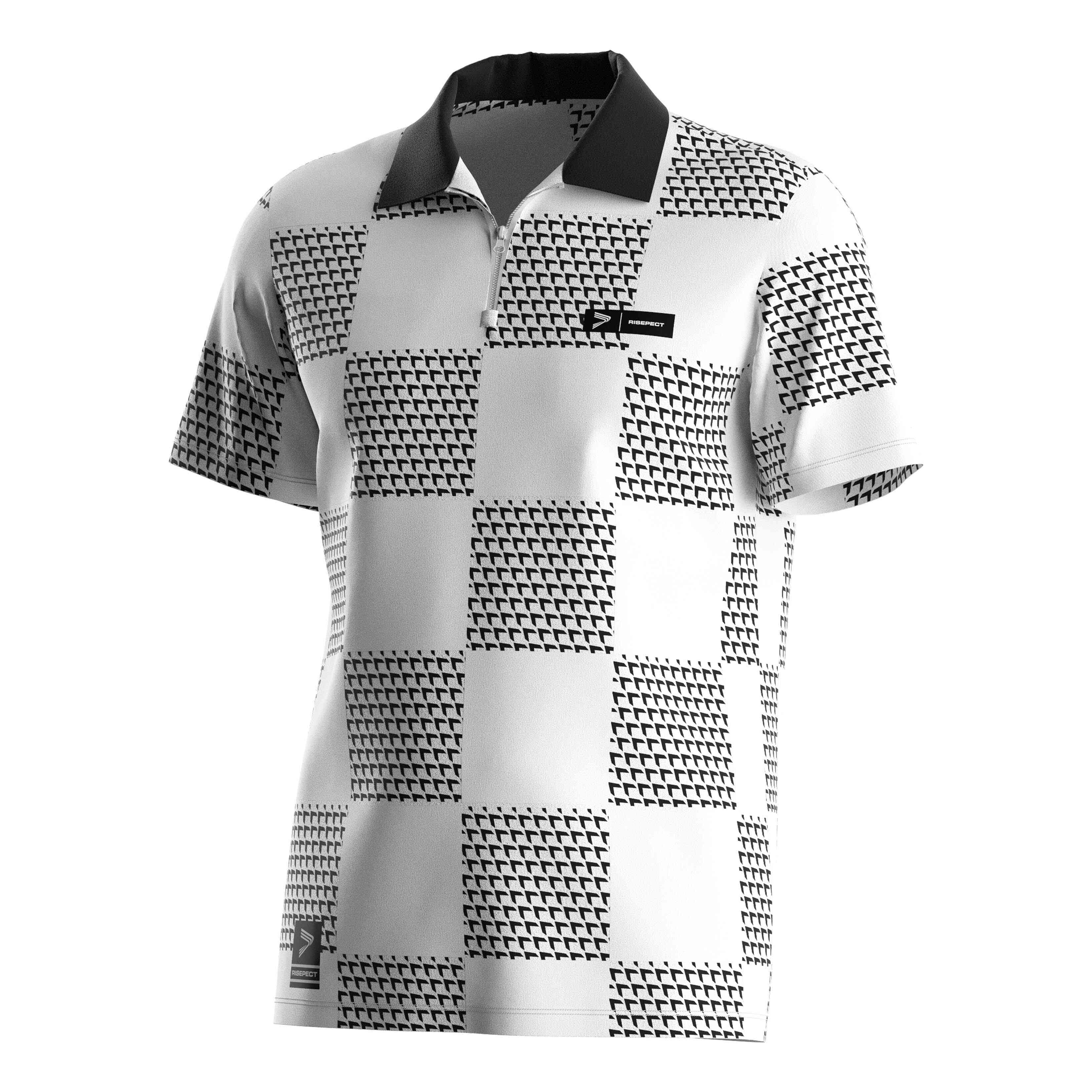 
                Fitted Mens Polyester Sublimation Golf Shirt Zip Polo Shirts For Men