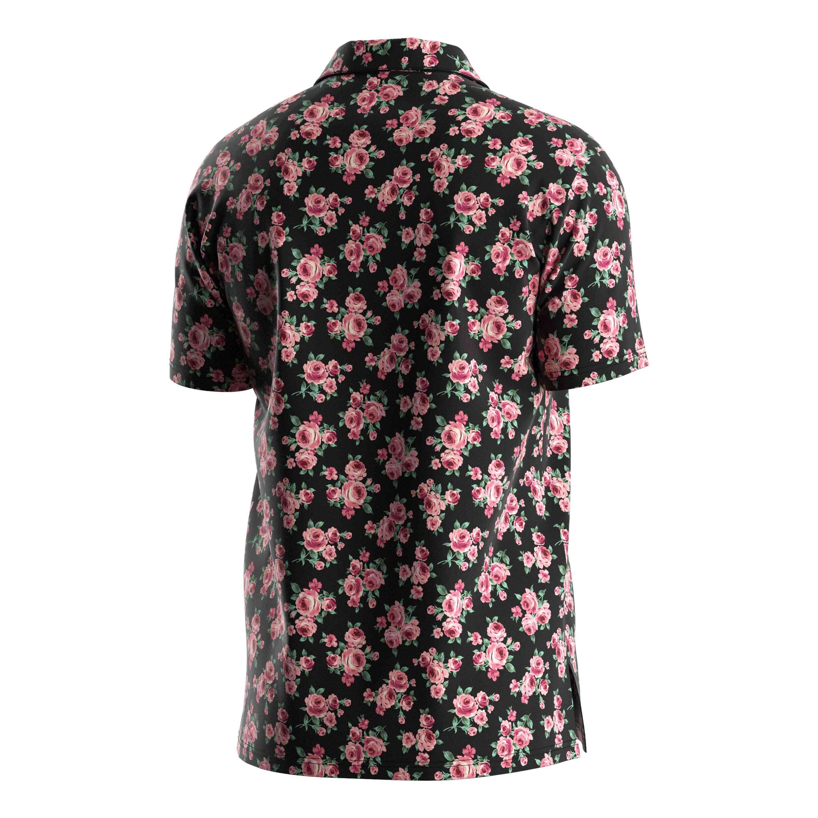 
                RISE template Hawaiian shirt Pink rose beach wear V Neck short sleeves button up