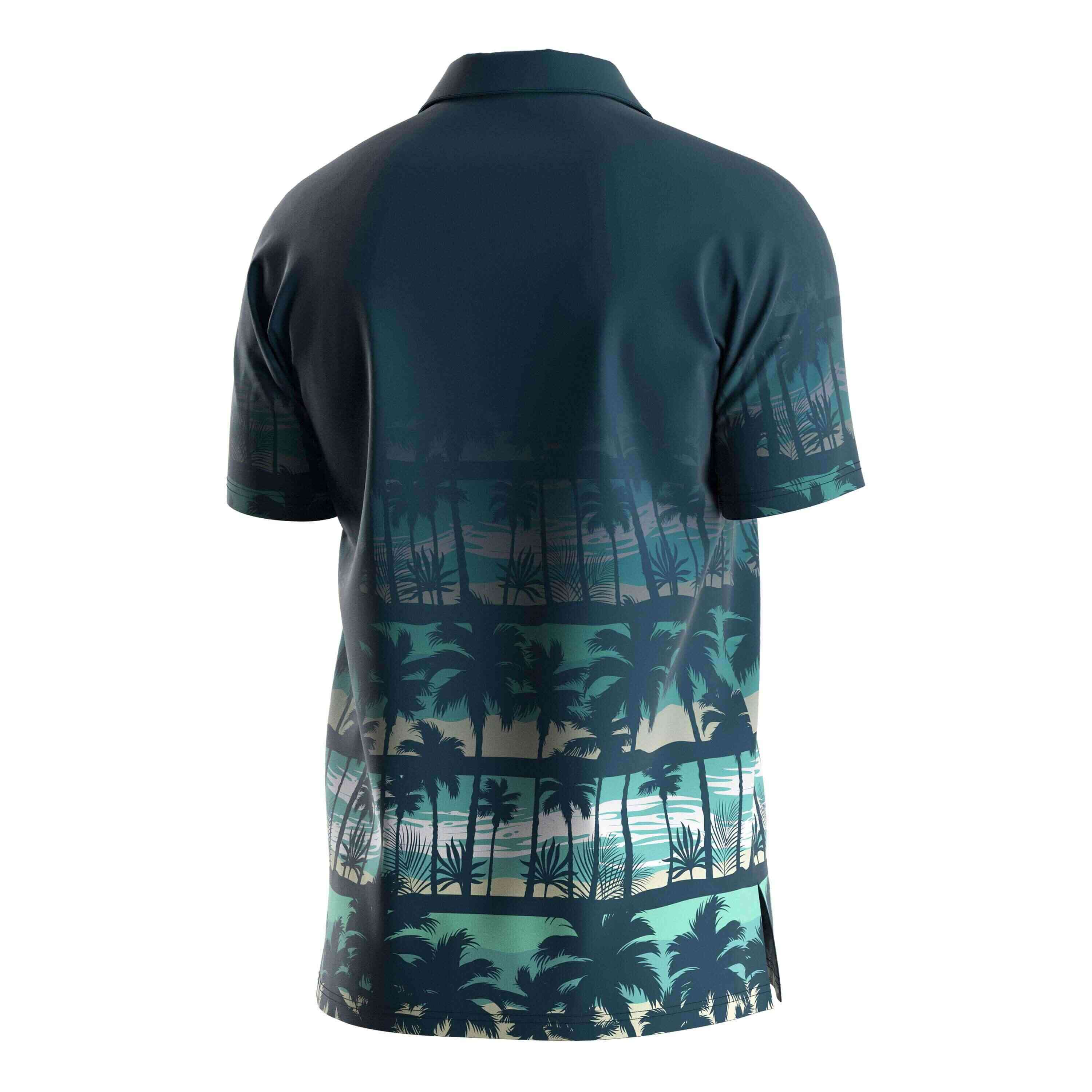 
                RISE custom beach shirts coconut seaside beach wear V Neck short sleeves button up