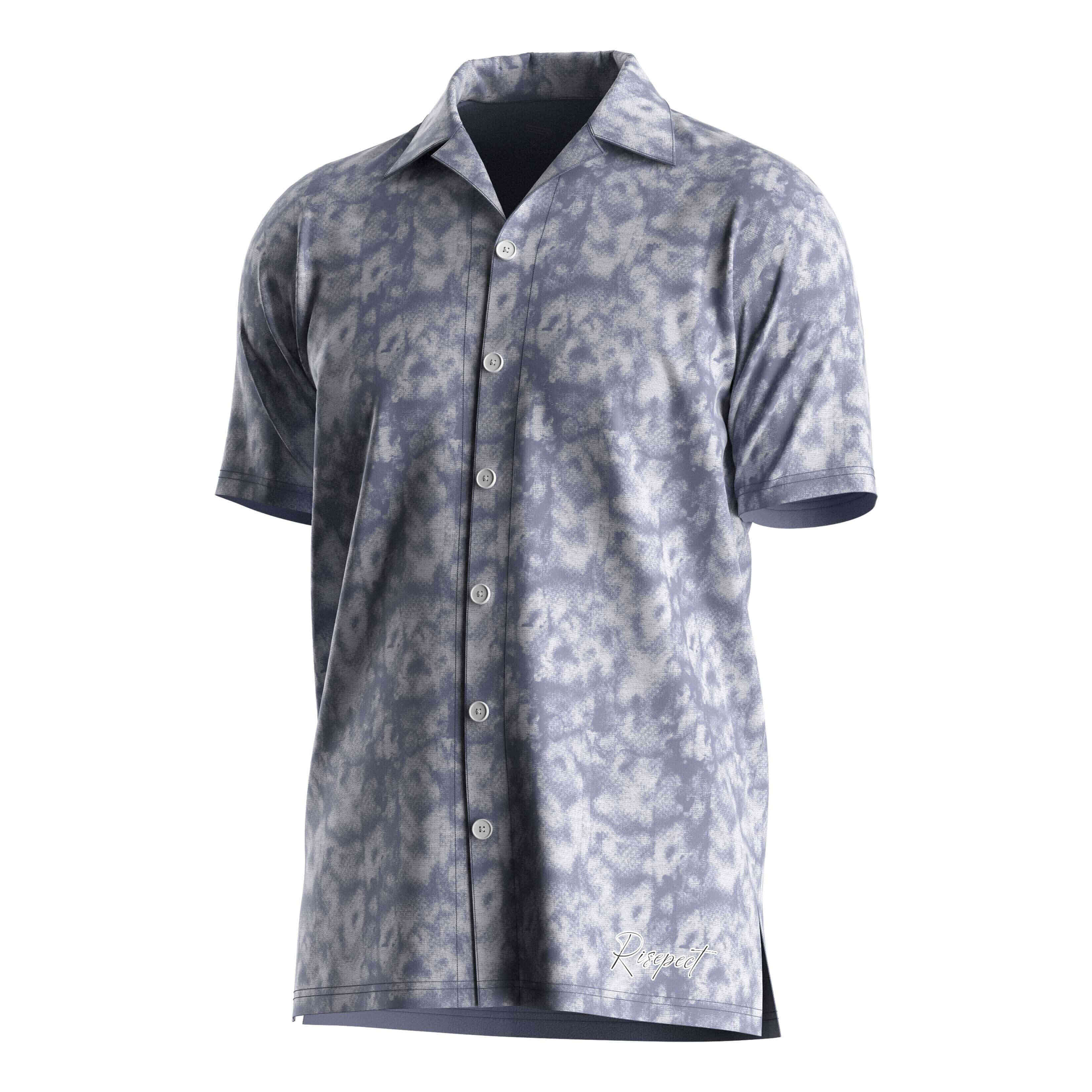 
                RISE custom beach shirts irregular distribution of purple magnified cells beach wear V Neck short sleeves button up