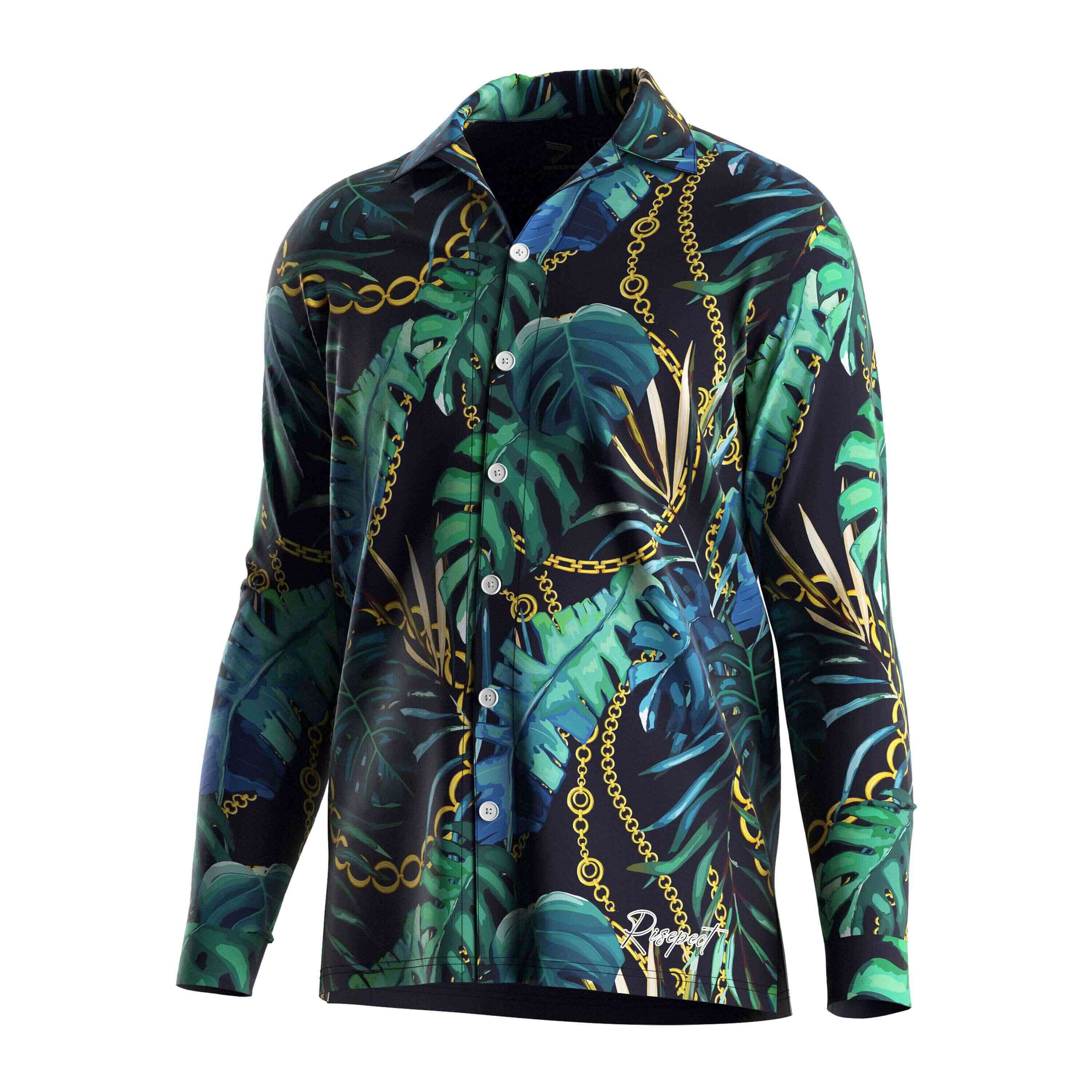 
                RISE sublime Casual Hawaiian shirt Long sleeves beach wear romantic rich